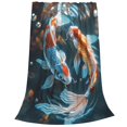 thumbnail image 2 of Balery Cute Koi Fish Serenity Manta de Felpa Suave y Acogedora – Cobija de Franela Aterciopelada para Cama, Lavable y Cálida para Sofá, Mascotas, Transpirable-80"x60", 2 of 7