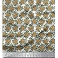 thumbnail image 1 of Soimoi Poly Georgette Fabric Leaves & Floral Block Decor Fabric Printed Yard 52 Inch Wide, 1 of 3