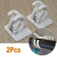 thumbnail image 1 of 2 Pcs Clip de Tringle à Rideau Mural Auto-Adhésif, Crochets de Fixation pour Tringle de Douche, 1 of 10