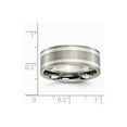 thumbnail image 6 of Titanium 925 Sterling Silver Inlay Flat 8mm Brushed and Polished Band Size: 8; for Adults and Teens; for Women and Men, 6 of 6