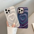 thumbnail image 5 of Love Heart 3D Solid Color Aesthetic Curly Wave Soft TPU Case for Women Girls Compatible with iPhone Case (Forest Green,iPhone 12), 5 of 9