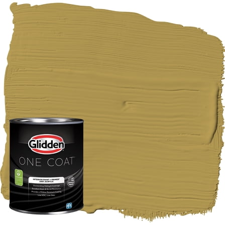 Glidden One Coat Interior Paint and Primer, Obsession / Yellow, 1 Quart, Eggshell