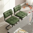 thumbnail image 6 of Zesthouse Mid-Century Modern Dining Chairs Set of 4, Upholstered Faux Leather Dining Room Chairs with Back and Black Legs, Armless Side Chairs for Kitchen & Dining Living Room, Green, 6 of 12
