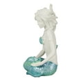 thumbnail image 6 of Nautical Aqua Capiz Blue Tailed Mermaid Holding Pearl In Clam Shell Figurine, 6 of 9