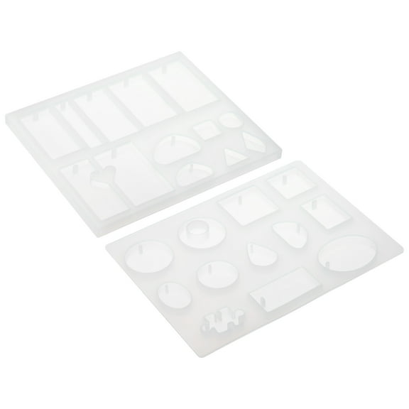 Uxcell Silicone Resin Mold, 2 Pack Keychain Pendant Epoxy Resin Mold with Hanging Holes for DIY Crafts Making