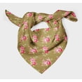 thumbnail image 3 of Bimba Green Leaves & Camellias Floral Printed Pure Silk Scarf For Hair Neck Head Bandanas For Women 40 x 40 Inches, 3 of 6