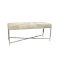 thumbnail image 1 of Pasargad Home PGN-1304 22 in. Safari Steel & Cowhide X Base Leg Bench, Silver, 1 of 1