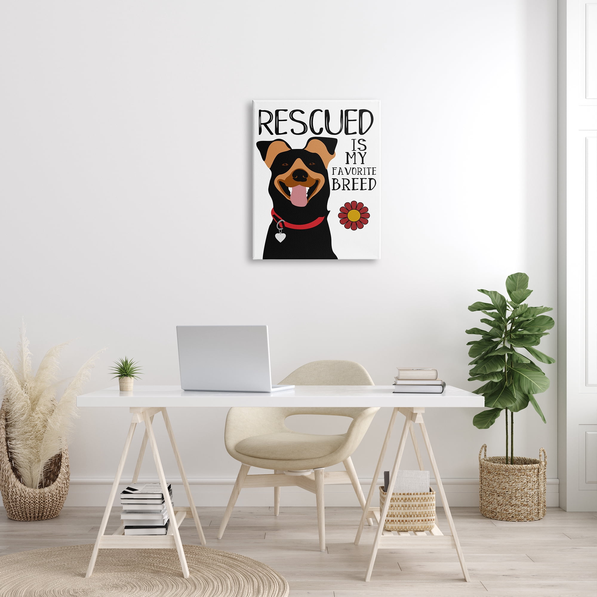 Stupell Home Décor Rescued is My Favorite Breed Doberman Pet Dog, 24 x 30, Designed by Ginger Oliphant