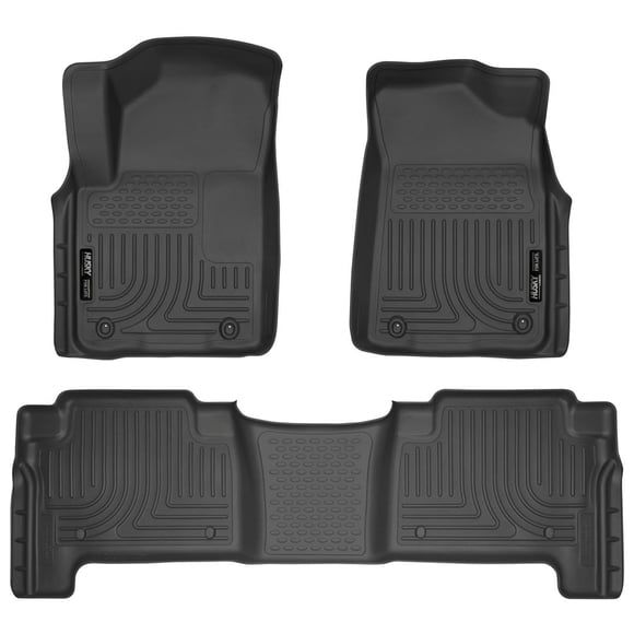 Husky Liner Floor Liner 98611 WeatherBeater; Molded Fit; Smooth Arcing Ribs/Raised Heel Pad; Black; Rubber; 3 Piece