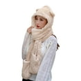 thumbnail image 2 of Hooded Scarf with Fleece Lining, Winter Scarf for Women, 2 of 8