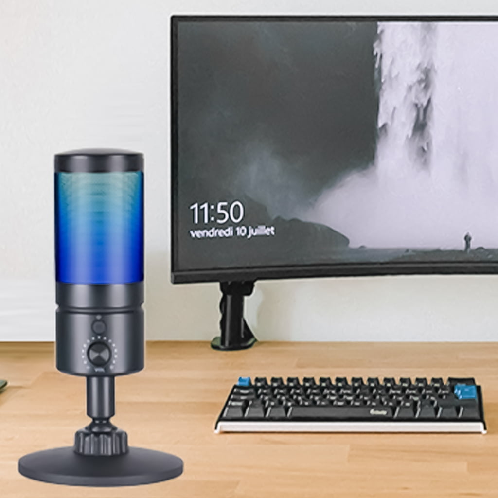 JZROCKER USB Condenser Microphone With Desk Stand For PC Gaming Streaming Podcasting
