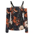 thumbnail image 4 of Blusa HUOGUO sexy de metal sin tirantes con estampado de calaveras con cuello en V para mujer, 4 of 5
