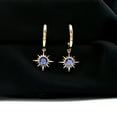 thumbnail image 5 of Rosec Jewels Tanzanite Sunburst Hoop Drop Earrings for Women (AAA Grade, December Birthstone), 18K Yellow Gold, 5 of 9