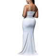 thumbnail image 2 of Vestido PORRCEY Hot Drilling Craft, sexy, de malla transparente, blanco, 2 of 6