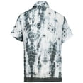 thumbnail image 2 of HAPPY BAY Men's Button Down Hawaiian Shirt Stylish Beach Short Sleeves Aloha Party Casual Tops Summer Funky Holidays Shirts S Frost, Stripped Tie Dye, 2 of 7