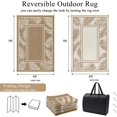 thumbnail image 2 of Outdoor Rug ;x; Reversible Boho Plastic Straw Patio Deck Camping Rugs Indoor Outdoor Portable RV Mat Carpet for Outside Porch Balcony Backyard Beach Pool, 2 of 9