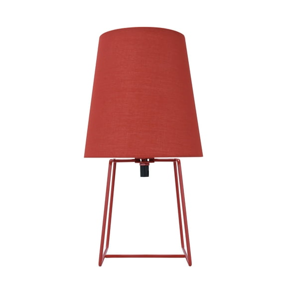 Aspen Creative 40172-21, 13" High Transitional Metal Accent Table Lamp, Red Painted Finish and Empire Shaped Lamp Shade in Red, 7" Wide