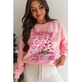 thumbnail image 2 of Casual Holiday Sweater - Pink Christmas Graphic Crew Neck Pullover - [ZhiHiMeRi] | (US 16-18)XL, 2 of 8