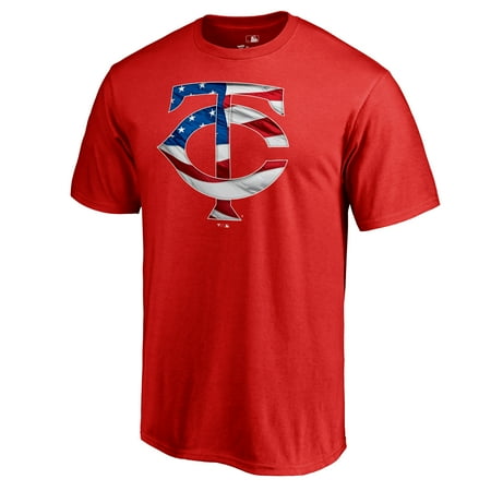 Minnesota Twins Fanatics Branded 2019 Stars & Stripes Big & Tall Primary Logo Banner Wave T-Shirt -