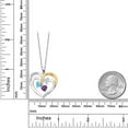 thumbnail image 2 of Gem Stone King Two Tone Swiss Blue Topaz White Moissanite Purple Amethyst `Forever in My Heart` Engraved Pendant Necklace for Women (1.39 cttw, Heart Shape 5MM, 18 inch Chain), 2 of 3