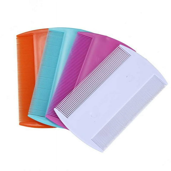 4pcs Lice Combs, Double sided Pet Combs, Cat Dog Pet Grooming Fine Tooth Hair Combs plastic Random colors,4 pcs x hair comb