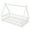 White(Tent-Shape), variant on Twin Size House Floor Bed, Wood Montessori Bed Frame with Fence Guardrails, House Beds for Bedroom(Twin,White)