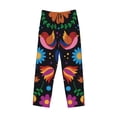 thumbnail image 6 of Uemuo Colorful Floral2 Pattern Men's Wide Leg Palazzo Lounge Pants with Pockets Light Weight Loose Comfy Casual Pajama Pants-Small, 6 of 9