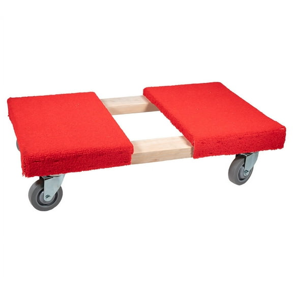 19" x 32" Carpeted Furniture Dolly 4 Wheels 1000 lbs. - Hardwood and Plywood Piano Moving Office Dolly with 3.5" x 4" Swivel Casters Mover