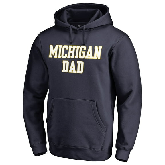 Men's Navy Michigan Wolverines Team Dad Pullover Hoodie