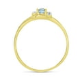thumbnail image 5 of 10k Yellow Gold Oval Aquamarine And Diamond Ring, 5 of 6