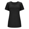 thumbnail image 6 of Women's Short Sleeve Lace Trim Ribbed Top Casual Basic Tee Spring Trendy, 6 of 9