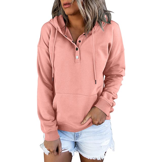 CAROOTU Women's Hoodies for Winter Fall Drawstring Pullover Hooded with Long Sleeves and Big Pocket Solid Color