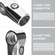 thumbnail image 2 of 4pcs conector de varilla de armario de 2 vías de aluminio de aleación de aluminio soporte, 2 of 6