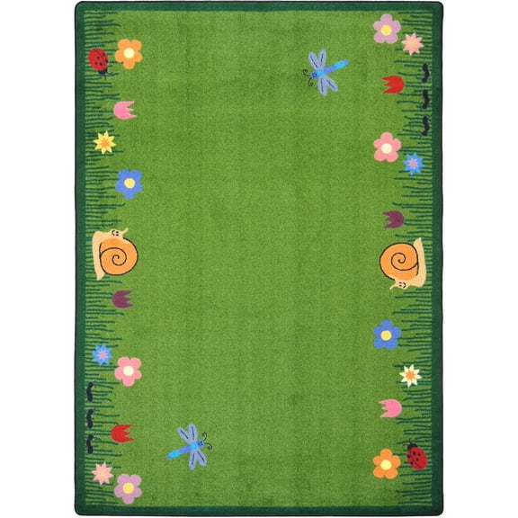 Joy Carpets Kid Essentials Summer Friends 5'4" x 7'8" Area Rug in Color Multi