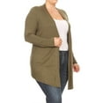 thumbnail image 2 of Women's Plus Size Casual Draped Open Front Long Sleeves Solid Cardigan, 2 of 5
