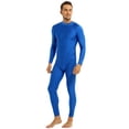 thumbnail image 3 of Aiihoo Men's Mock Neck Long Sleeves Zentai Unitard Skin-Tight Leotard Bodysuit Dancewear Blue Medium, 3 of 7