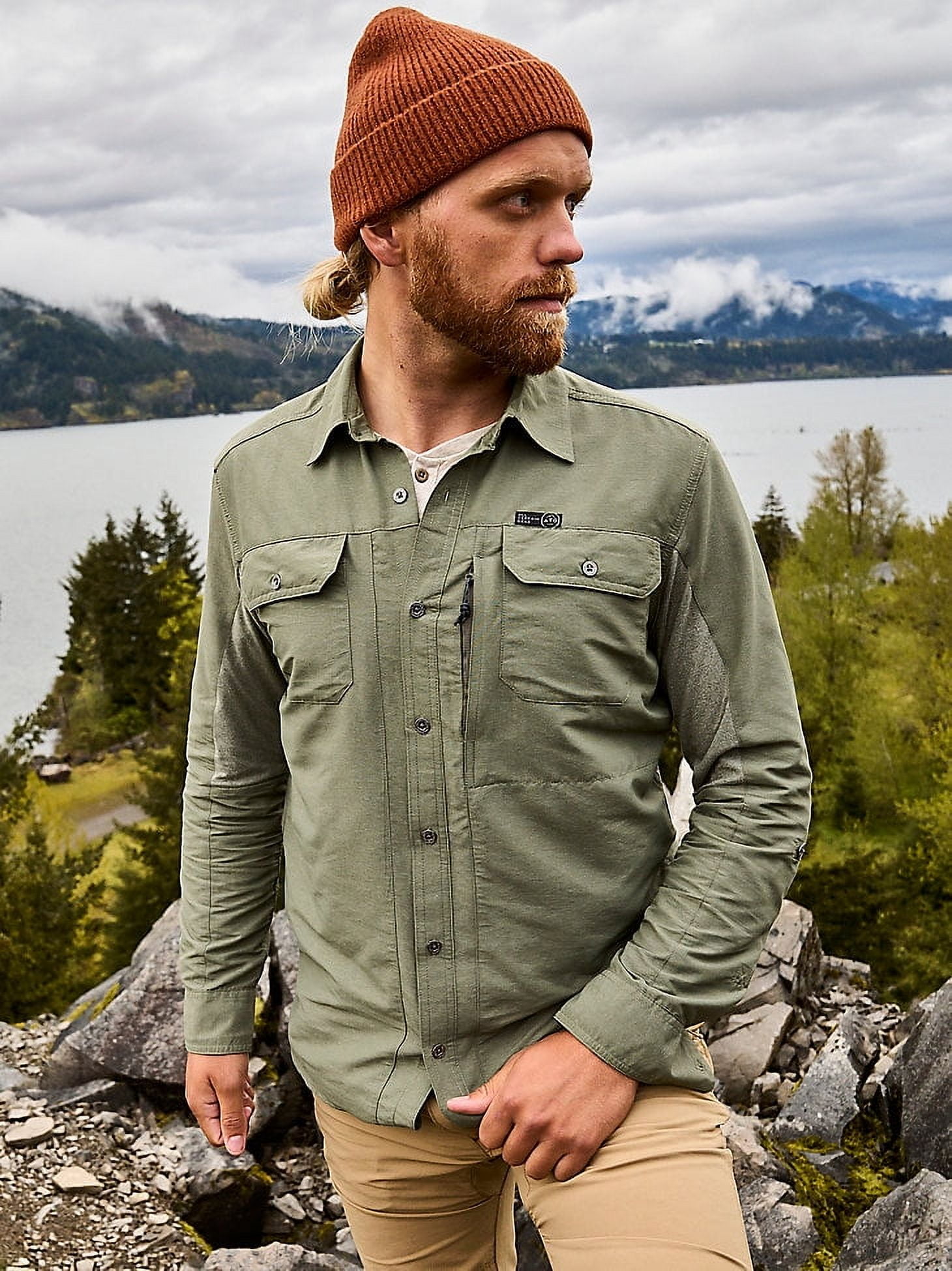 Free Shipping! ATG Wrangler Men's Long Sleeve Mixed Shirt Free Shipping! ATG Wrangler Men's Long Sleeve Mixed Shirt