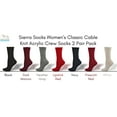 thumbnail image 2 of Sierra Socks Classic Cable Knit Acrylic Knee High Socks, Pack of 2, for Female, Black, for Women, 2 of 7