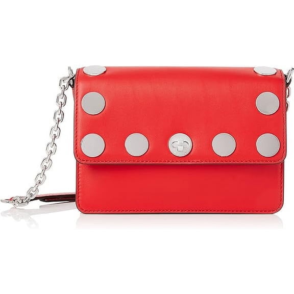Michael Kors Rivington Stud Natalie Small Chain Messenger red