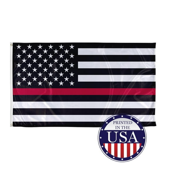 Vispronet 3ft x 5ft Thin Red Line Flag, Knitted Polyester, Flag Only