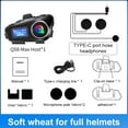 thumbnail image 2 of Auriculares inalámbricos Intercomunicador inalámbrico para motocicleta Q58 Max con cancelación de ruido para 2 conductores que hablan al mismo tiempo dentro de 500M, 2 of 8