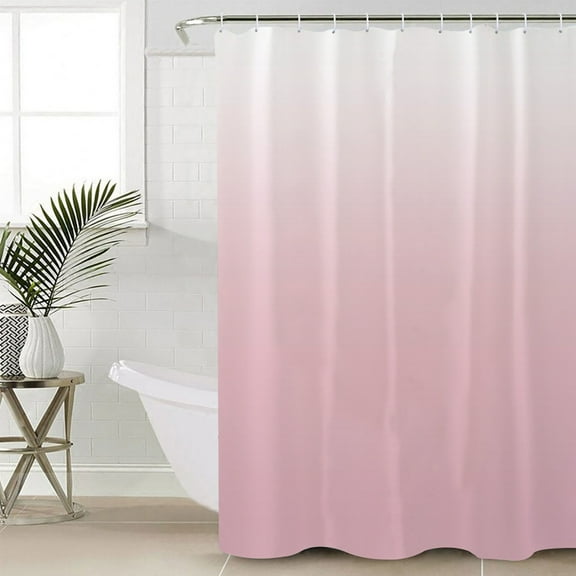 Pink Ombre Bathroom Curtain 72 Inch Shower Curtain with Hooks, Farmhouse Gradient Modern Abstract Art Waterproof Polyester Bath Curtain Washable Bathtub Curtain 48''x 72''