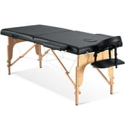 Naipo Portable Massage Table Massage Bed Lash Bed Spa Bed Tatto Table Adjustable Height 9 Levels Maximum Weight 496LB 2 Wood