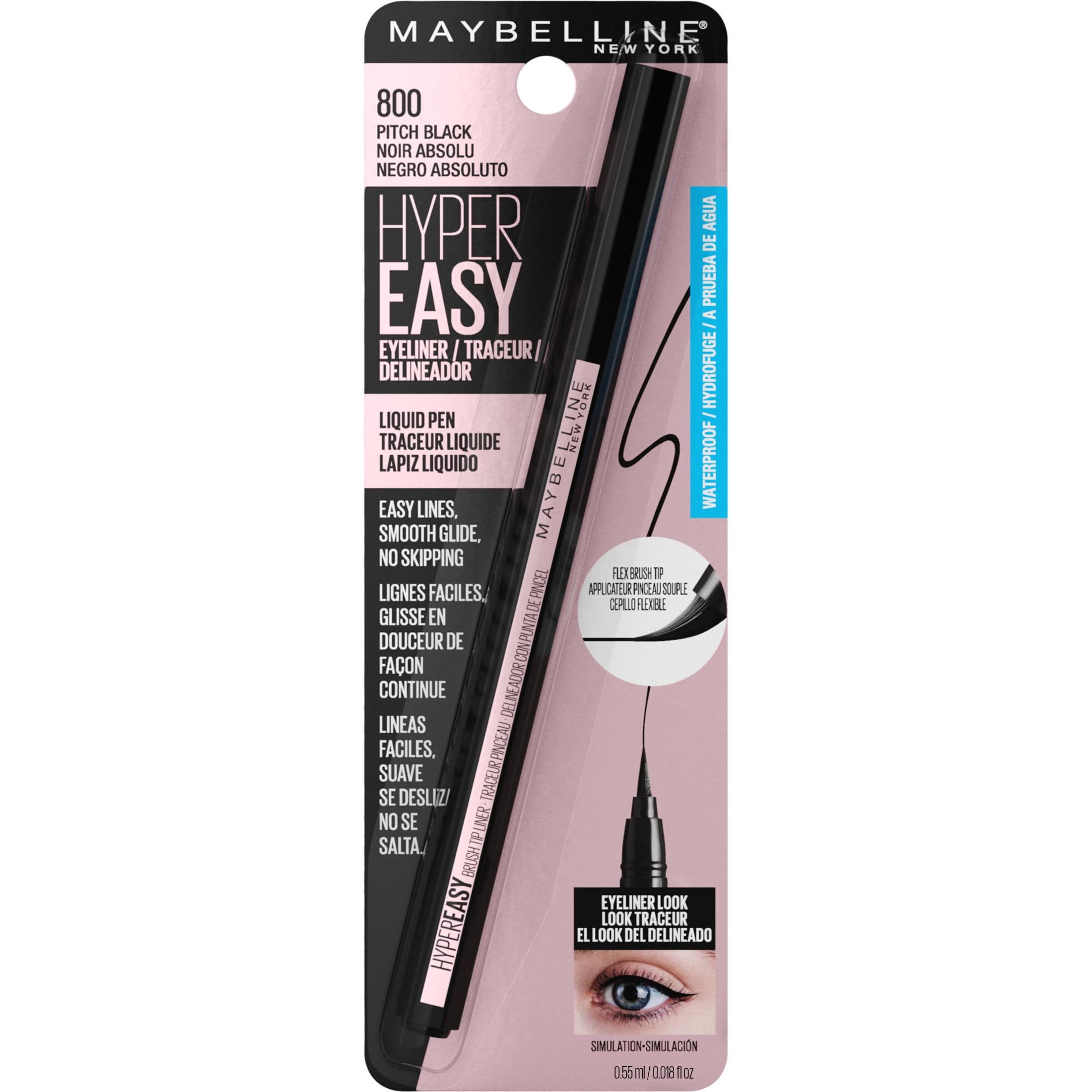 Maybelline EyeStudio Hyper Easy Liquid Eyeliner, Pitch Black