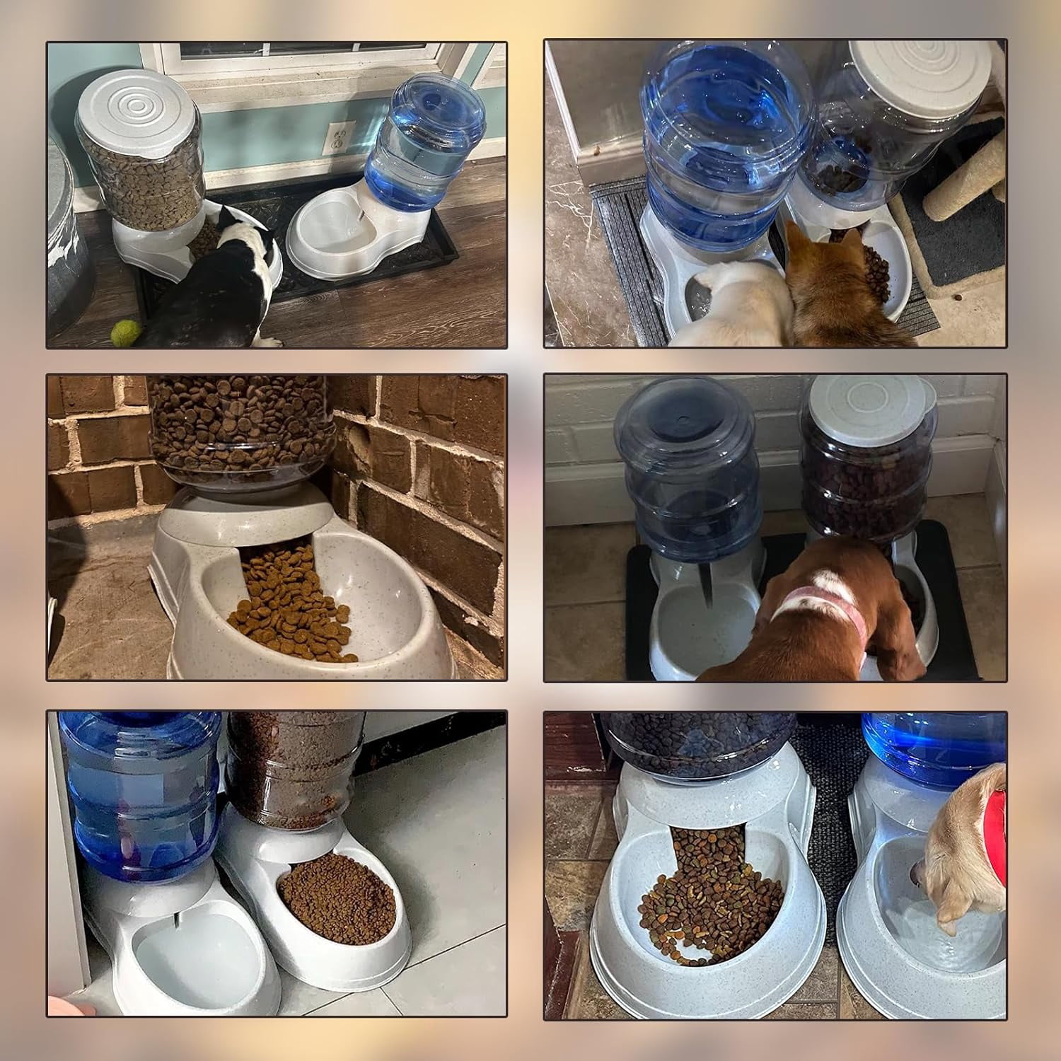 Automatic Dog Feeder 3 Gallon Gravity Food Dispenser for Large Dogs and Cats with Transparent Container