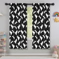 thumbnail image 5 of Set of 2 Spooky Halloween Tier Curtains Featuring Black Cat and Skull Design, Farmhouse Kitchen Style,42x63in long Curtains Set, 5 of 5