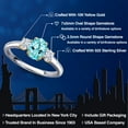 thumbnail image 2 of Gem Stone King 925 Silver and 10K Yellow Gold Blue Apatite and White Moissanite Engagement Ring for Women | 1.14 Cttw | Oval 7X5MM | Gemstone Birthstone | Size 9, 2 of 7