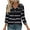 Black, variant on WTOBBY Women's V-Neck Casual Tunic Tops with 3/4 Sleeve, Loose Fit Basic Shirts, Striped Plaid Print Blouse for Fashion Comfort Everyday,Black L