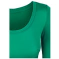 thumbnail image 4 of KOGMO Womens Long Sleeve Crop Top Solid Round Neck T Shirt, 4 of 8