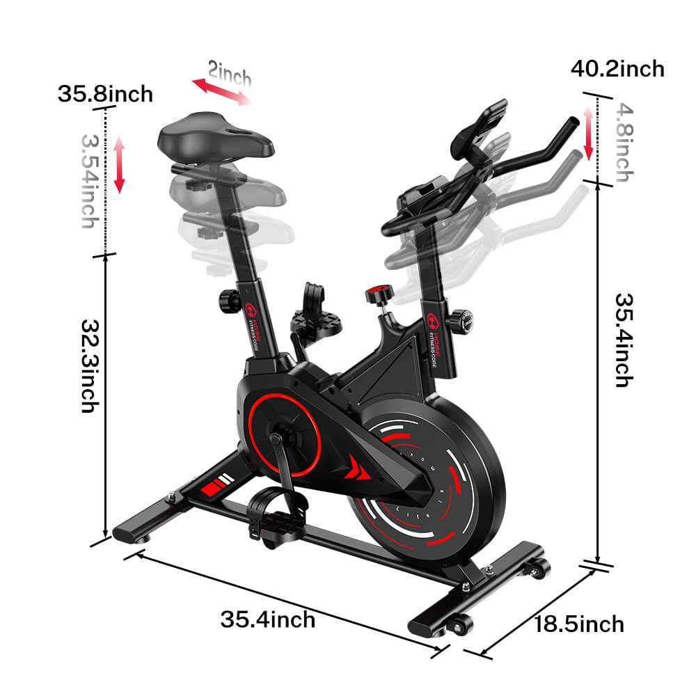 Stationary Exercise Bike, Cycling Bike for Home 265 Lbs Weight Capacity, Comfortable Seat Cushion and LCD Monitor